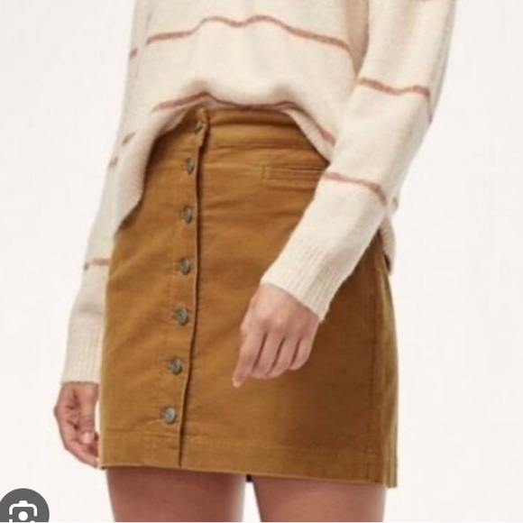 Wilfred Tan Corduroy Skirt - Picture 2 of 6